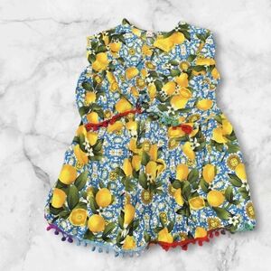 Floral Lemon Print Midi Dress
